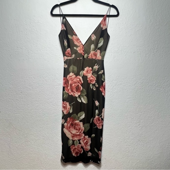Fashion Nova V Neck Open back Floral Tank Midi Dress - Picture 1 of 7